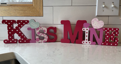 Valentine heart wooden sign - wooden,