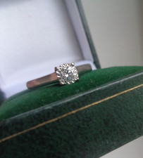 Or Blanc Diamant Bague 10ct