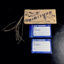 Air France & Pacific 9 Anciennes Etiquettes à Bagage Luggage Tag Label Avion