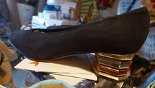 Rare gianmarco lorenzi Escarpins Chaussures Femme Taille 36,5 Daim Bleu Marine 