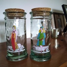 bocaux en verre vintage  décor femme