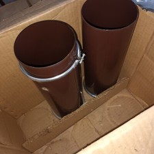 Tube Acier Émaillé Brun  pour Poêle a Bois 125 / 35 CM De Long 