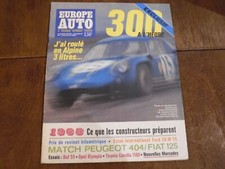 Magazine EUROPE AUTO – n°11 – Janvier 1968 – ALPINE 3 LITRES