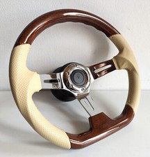 Volant bois cuir - , beige