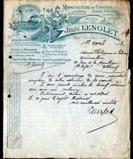 ST-AMAND-les-EAUX (59) FONDERIE / MATERIEL de MARINE / CHAINES "LENGLET" en 1912