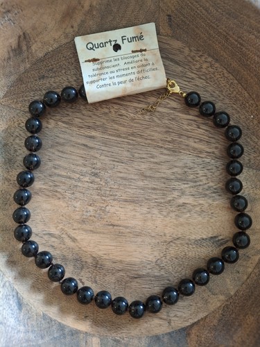 Collier quartz fumé pierres - quartz,