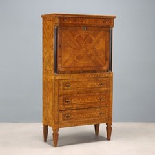 Secrétaire Ancien Style Empire Plaqué en Noyer Italie XXe Siècle Original