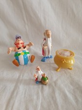 3 figurines Astérix Obélix 1994 mécanique panoramix quick
