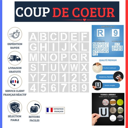 Pochoirs lettres chiffres 5 - pochoirs,
