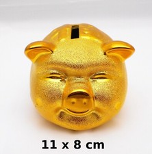 tirelire cochon doré, couleur or, en céramique, porte chance, avec bouchon