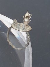 Bague Touareg épreuve d'artiste formant rituel du thé miniature culture Afrique