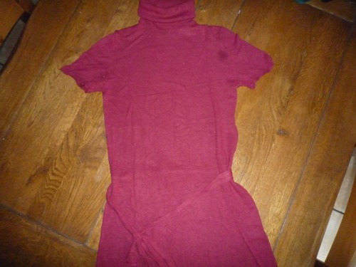 Pull tunique bordeaux manches - pull,