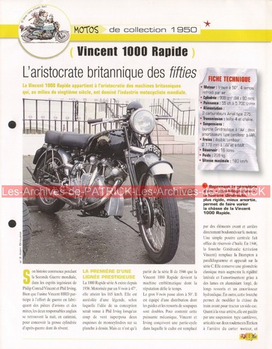 Vincent 1000 rapide 1950 - vincent,
