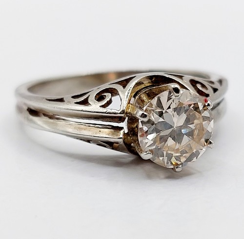 Bague solitaire art deco - , or