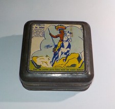 Boite en fer blanc avec jetons en bakélite pour jeux de cartes - B8