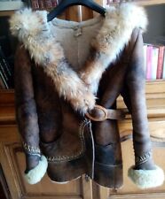 Veste Capuche Cuir Fourrure Renard