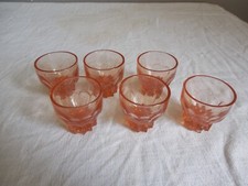 6 VERRES A LIQUEUR VINTAGE VERRE ROSE