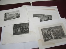 37 GRAVURES ANCIENNES SCENES REVOLUTION 1790-1850 CHOUANS LOUIS XVI FEDERATION