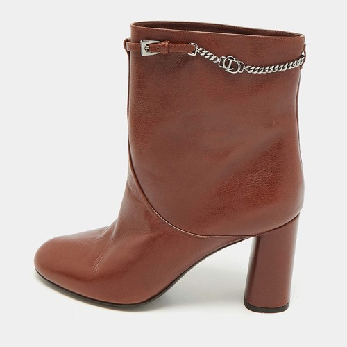 Bottines cuir marron dior - cuir,