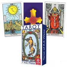 Ae Waite Tarot Pocket Deck Cartes Édition Bleue Rosy Cross Divination Agm NEU