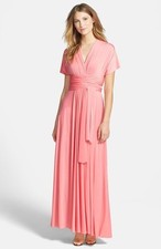 NEW DESSY COLLECTION Convertible Front Twist Jersey DRESS GOWN Sz XS BRIDESMAID