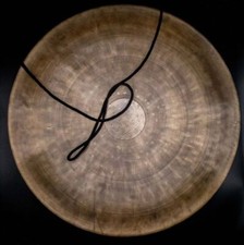 Cloche de gong antique tigre extra large de 50 cm, tibétaine unique et...