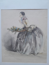 dessin ancien élégante robe