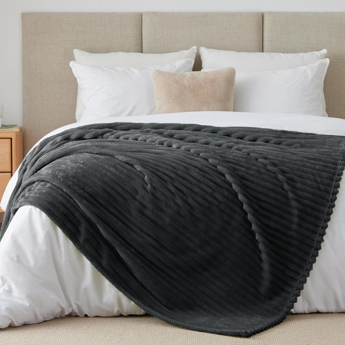 Plaid polaire anthracite - plaid, pour