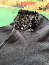 Pull bleu jean épaules pailletées Zadig et Voltaire taille S