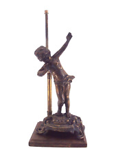 Ancien pied de  lampe à poser en régule statue enfant 1950  10,85 mm (CU39)