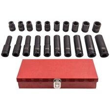 20x Jeu De Douilles Clé à Chocs 1/2 " Coffret Douille Longue à Chocs 10-19mm