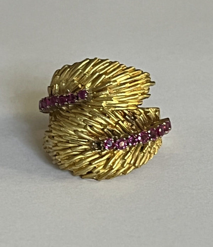 5816 bague jaune - jaune, ciselé