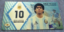 Billet or/Couleur Gold Diego Armando Maradona Argentine Diez Pesos World Cup.