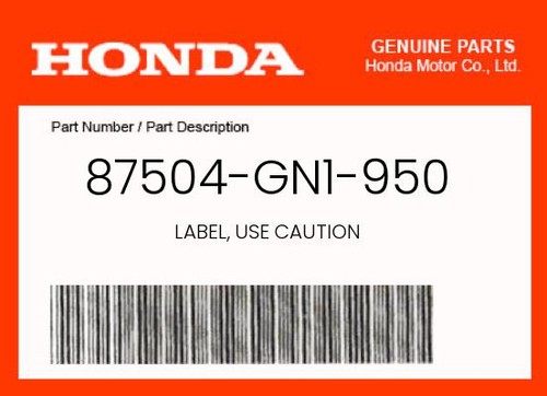 Honda genuine label use - genuine,