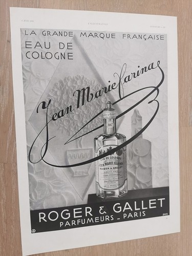 Publicité 1931 eau - eau, cologne