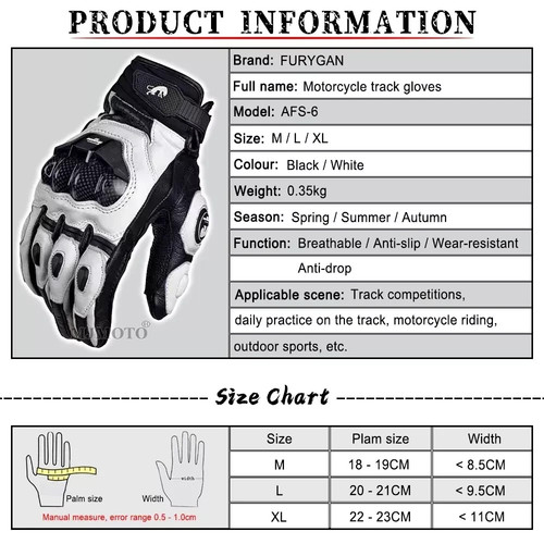 Furygan gants moto cuir - en,