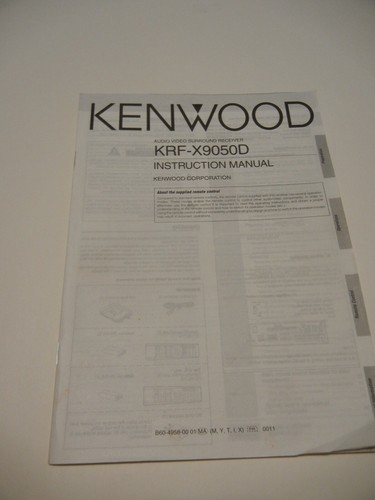 Kenwood krf x9050d instruction - kenwood, krf-x9050d