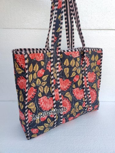 Sac main coton imprimé - en,