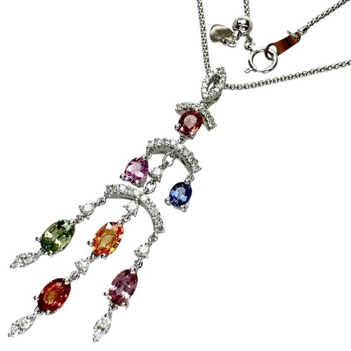 Collier saphir multicolore