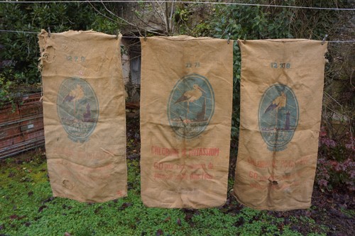 Lot sacs jute - sacs, "potasse