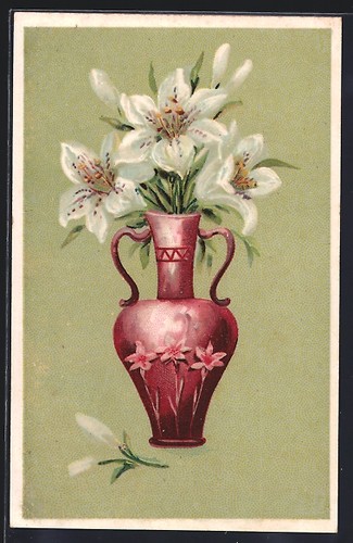 Vase carte postale relief - carte,