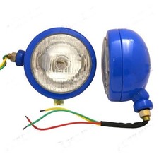 Phares complet Bleu paire Horizontal avec "Verre avec Logo Tracteur"Ford/Fordson