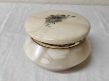 Coffret, Boite en Onyx  12 cm de diamètre par 8,5 cm de haut Pensée, Violette