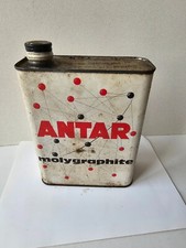 Ancien Bidon d'huile ANTAR 2 Litres Molygraphite (déco vintage garage)