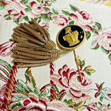 ancien ecusson broche militaire insigne du genie en metal doré XIXe