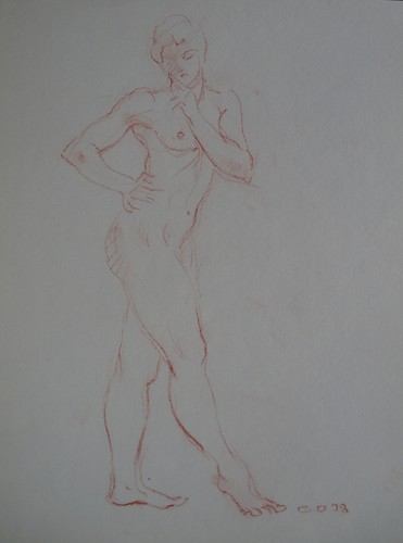 Sanguine etude nu feminin - ,