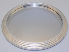 -PETIT PLATEAU ART DECO FOND MIROIR TOUR ALU COLLECTION DECO BISTROT VITRINE  D