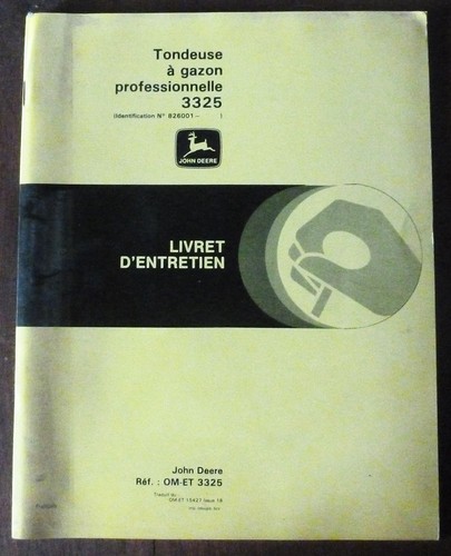 3325 manuel entretien john - entretien,