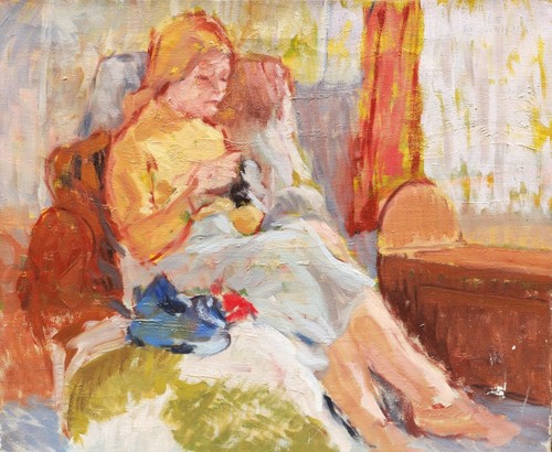 Tableau encadré femme - , couture