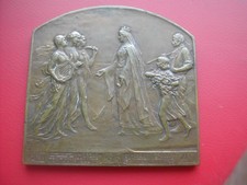 BELGIQUE BELLE MEDAILLE PLAQUE BRONZE EXPOSITION UNIVERSELLE DE GAND 1913